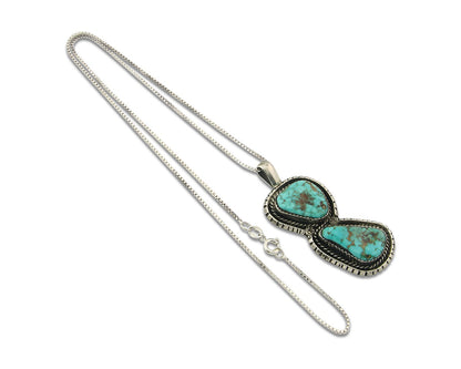 Navajo Sterling Silver Necklace Authentic Turquoise Vintage Signed Tom Willeto