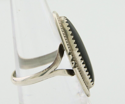 Navajo Handmade Ring 925 Silver Black Onyx Native American Artist C.80's