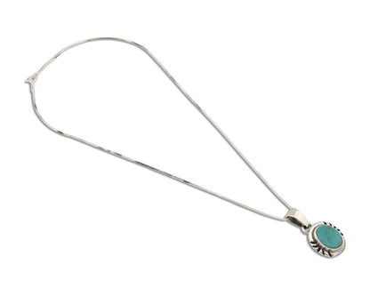 Navajo Necklace 925 Silver Arizona Turquoise Handmade Signed Gecko C.90's