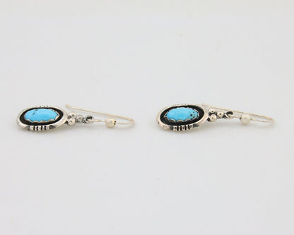 Navajo Dangle Earrings 925 Silver Sleeping Beauty Native Artist C80s