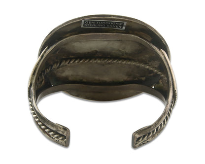 Navajo Bracelet 925 Silver Coral & Turquoise Native American Artist C.80's