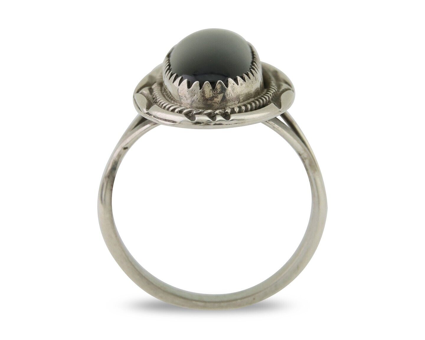 Navajo Handmade Ring 925 Silver Black Onyx Native American Artist C.80's