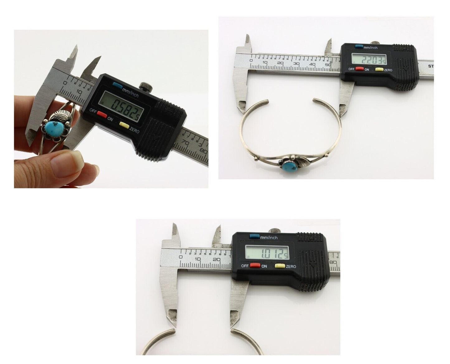 Navajo Handmade Bracelet 925 Silver Natural Blue Turquoise Native American C80s