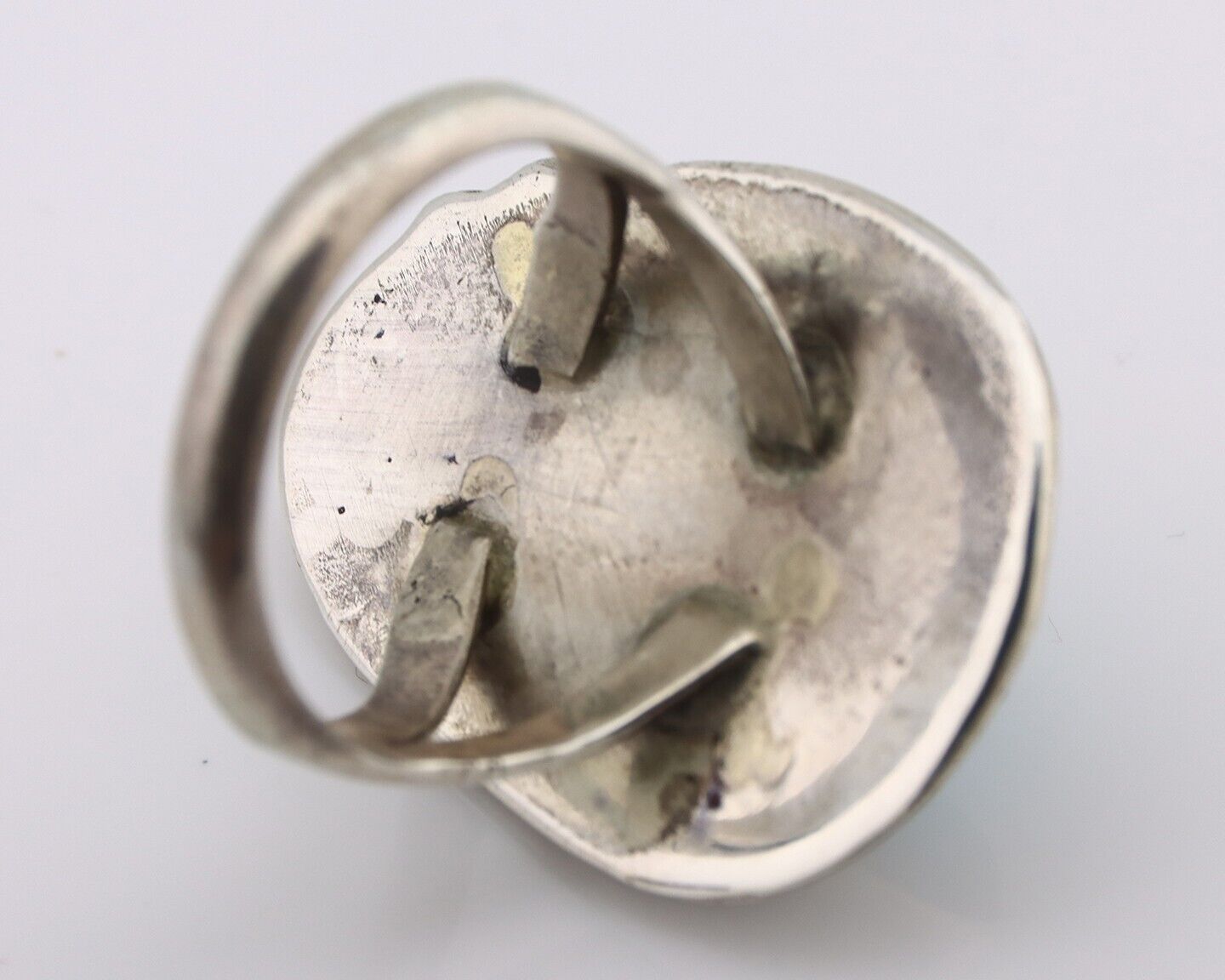 Navajo Ring 925 Silver Natural Blue Turquoise Native American Artist C.80's