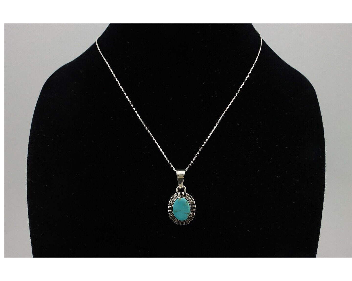 Navajo Necklace 925 Silver Arizona Turquoise Handmade Signed Gecko C.90's