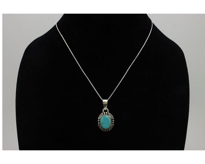 Navajo Necklace 925 Silver Arizona Turquoise Handmade Signed Gecko C.90's