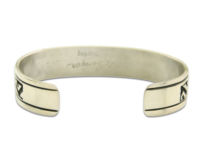Mens's Navajo Bracelet 925 Silver Artist Signed Thomas Singer Cuff Made 1980's