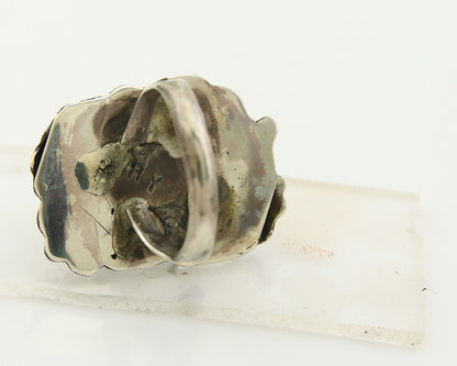 Navajo Ring 925 Sterling Natural Blue Turquoise Signed H Yazzie C.80's