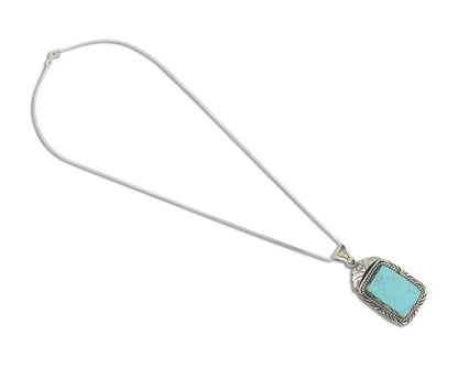 Navajo Necklace 925 Silver Turquoise Native Artist Signed Sunset C.80's