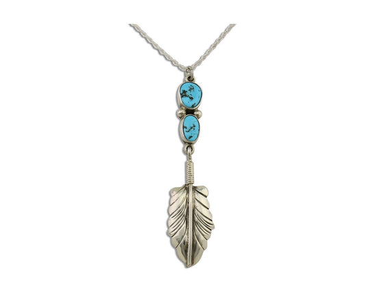 Navajo Turquoise Necklace 925 Silver Artist Signed M Montoya C.80's