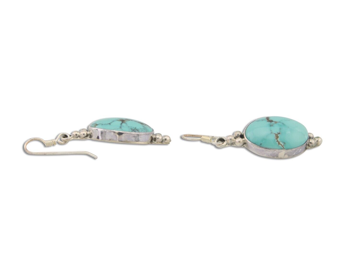 Navajo Dangle Earrings 925 Natural Turquoise Native Inca Mfg C.80's