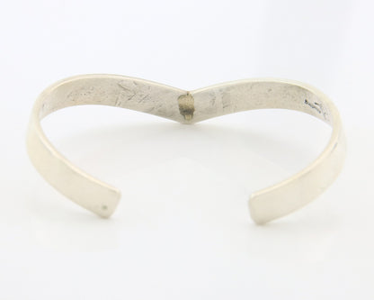 Navajo Cuff Bracelet Sterling Silver & Gold Vintage Signed RL