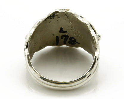 Navajo Eagle Ring .925 SOLID Silver & 12k GF Handmade Signed Artist S Circa 1980