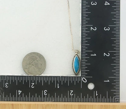 Navajo Necklace Sterling Silver Natural Blue Turquoise Vintage