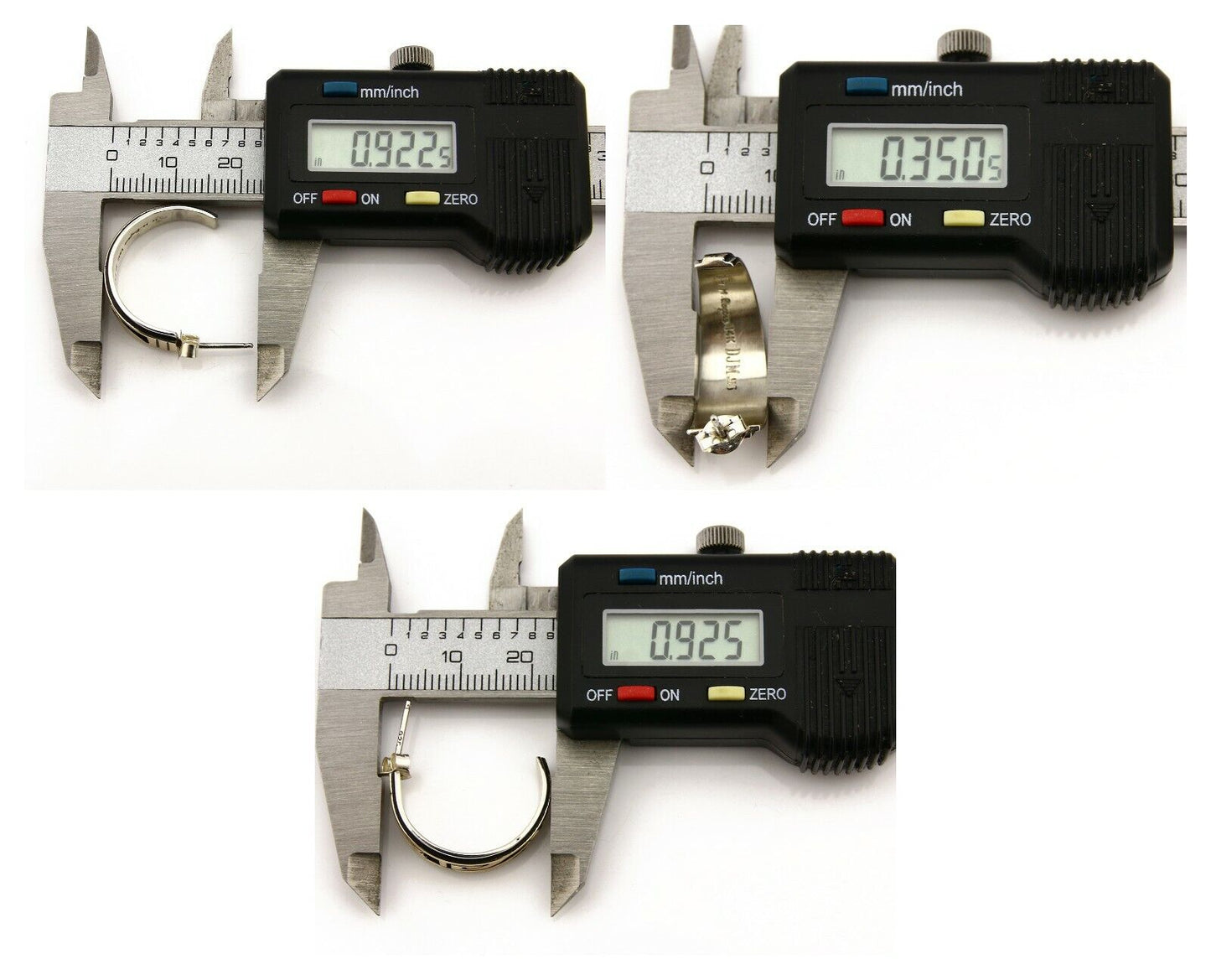 Navajo Hoop Earrings .925 Silver 14k SOLID Yellow GOLD MM Rogers & DJM