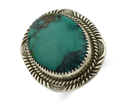 Navajo Ring 925 Silver Natural Blue Turquoise Signed William Denetdale C.80's