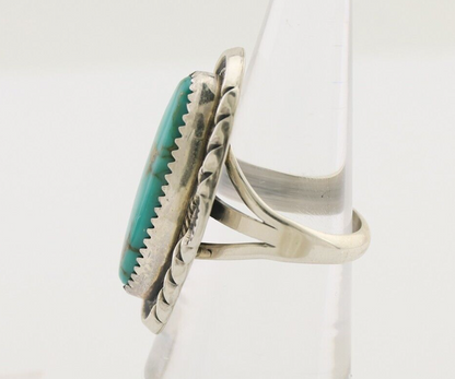 Navajo Ring 925 Silver Natural Blue Turquoise Signed M Begay C.80's