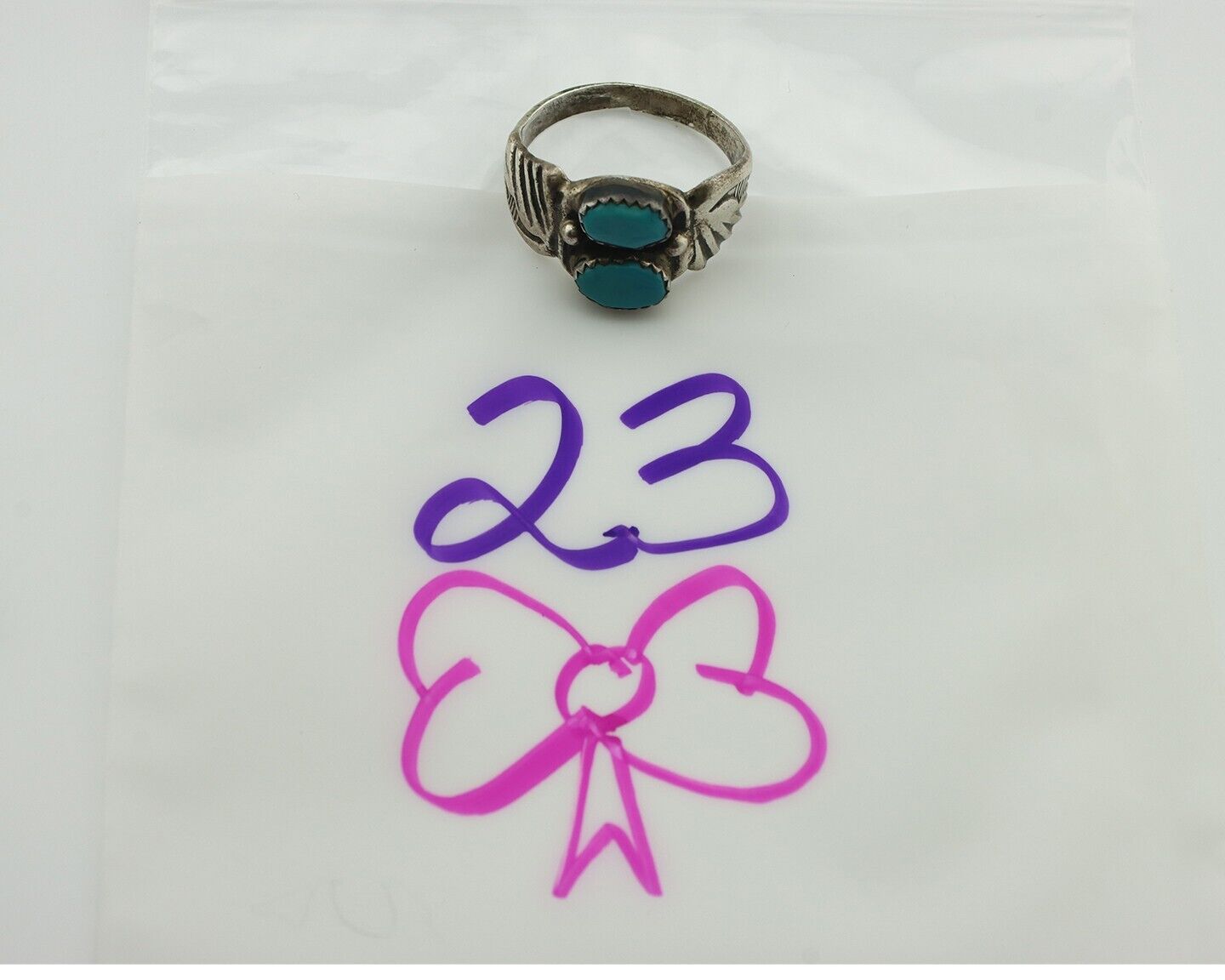 Zuni Ring .925 Silver Natural Sleeping Beauty Turquoise Native Artist C.80's