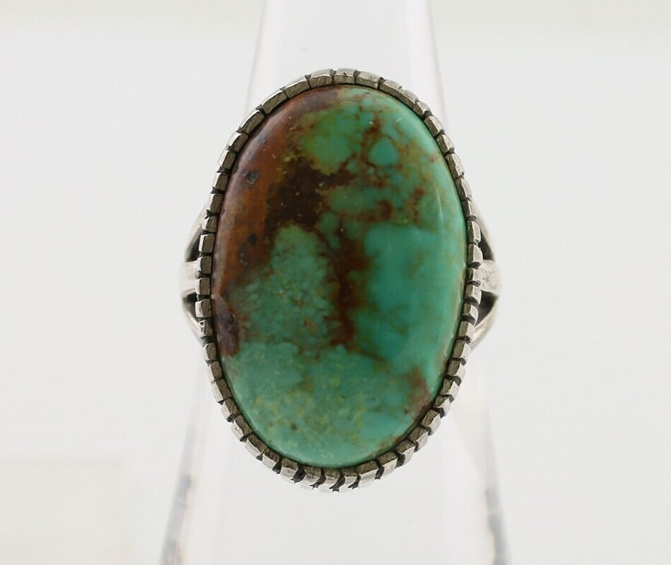 Navajo Handmade Ring 925 Silver Turquoise Signed Native American C.80's