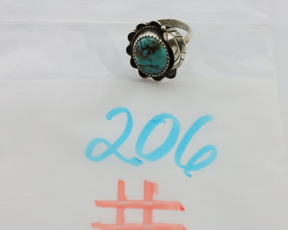 Navajo Handmade Ring 925 Silver Kingman Turquoise Native American Artist C.80's