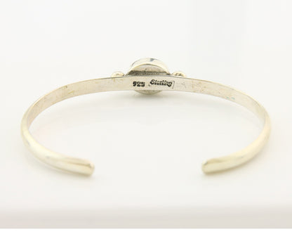Navajo Cuff Bracelet Sterling Silver Natural Mined MOP Native Artist