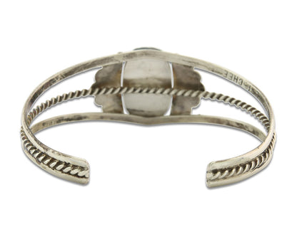 Vintage Navajo Bracelet 925 Silver Turquoise Handmade Signed L T Chee