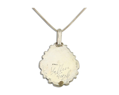 Navajo Necklace 925 Silver Natural Turquoise Artist Signed Billie Eagle C.80's