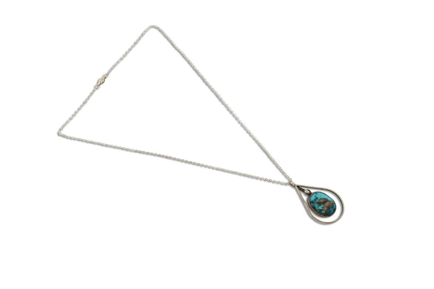 Navajo Necklace 925 Silver Natural Turquoise Native American C.80's