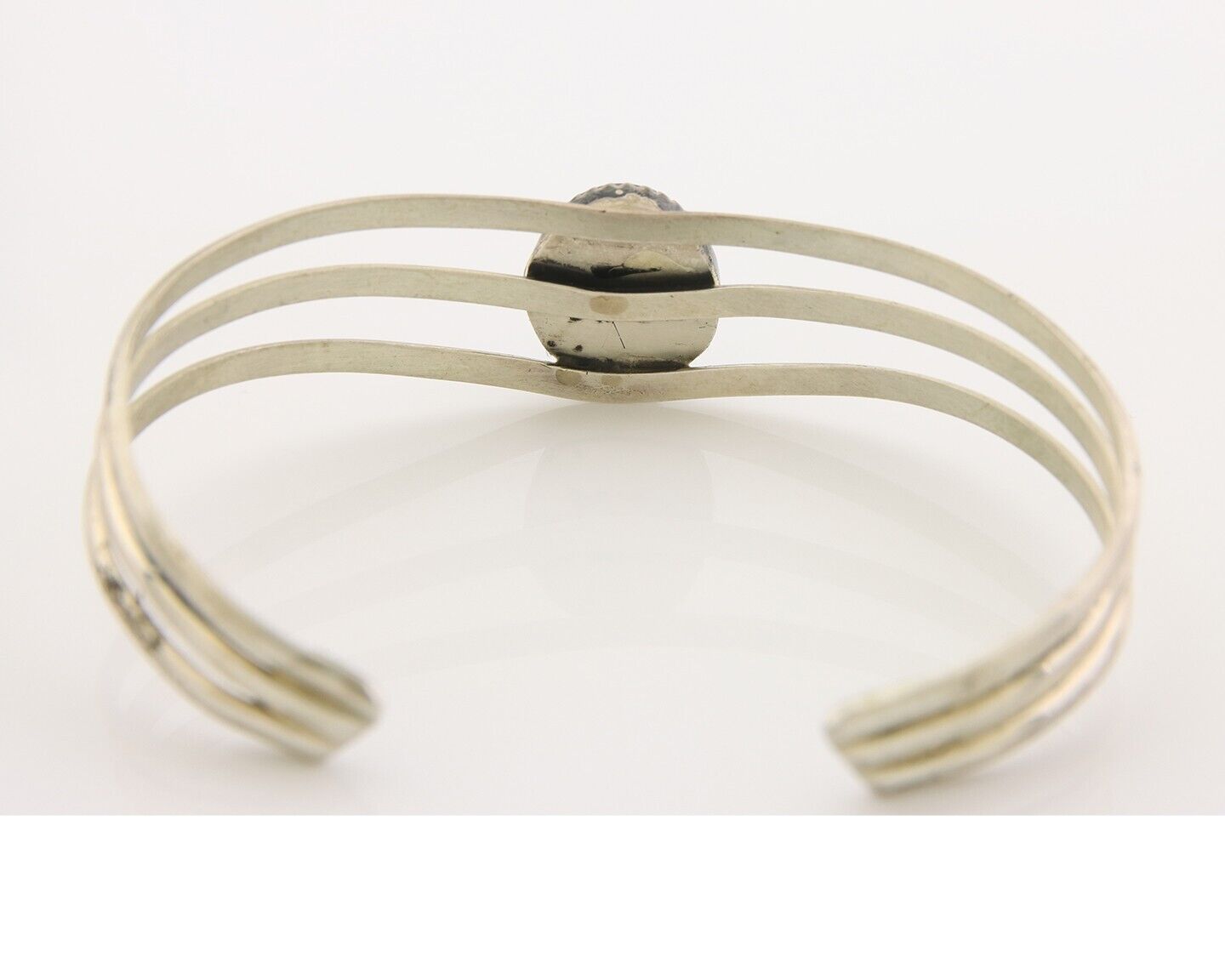 Navajo Bracelet 925 Silver Natural Onyx Cuff Native American Artist C.80's