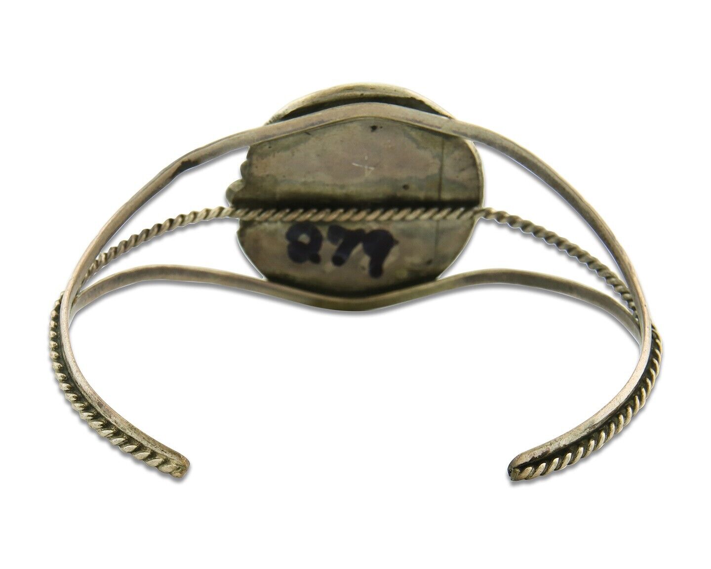 Navajo Bracelet 925 Silver Natural Blue Turquoise Native American Artist C.80s