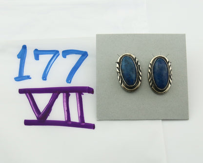 Navajo Earrings Sterling Silver Lapis Vintage Authentic