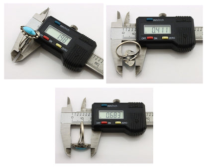 Navajo Ring 925 Silver Sleeping Beauty Turquoise Signed SkyStone Creations C80s