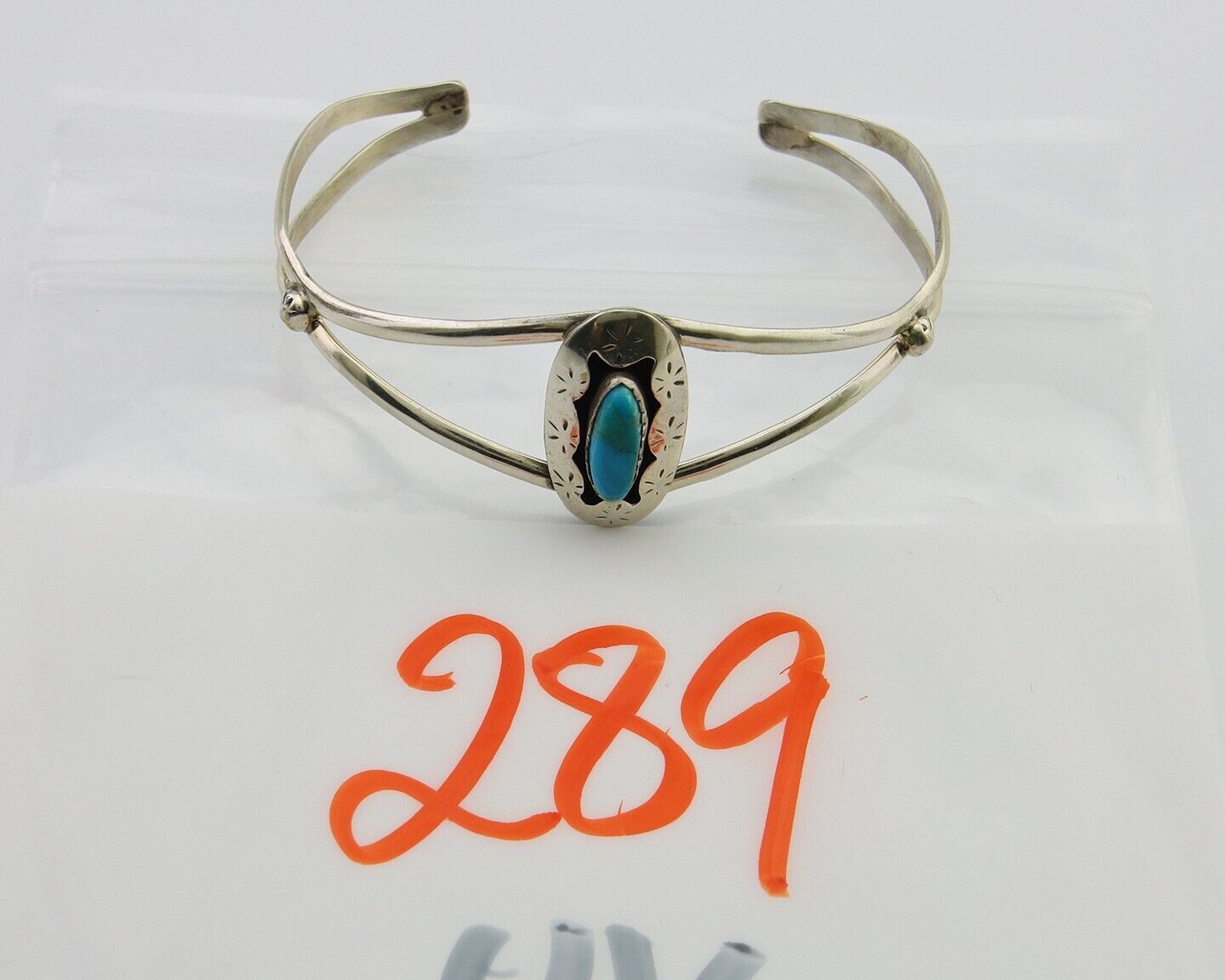 Navajo Cuff Bracelet 925 Silver Turquoise Cuff Artist Signed IJC C.80's