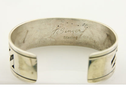 Navajo Bracelet 925 Silver Handmade Cuff Artist Signed Tommy Singer C.80's