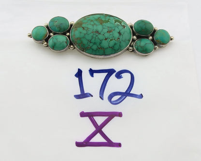 Navajo Handmade Pin Sterling Silver Turquoise Vintage Native Artist