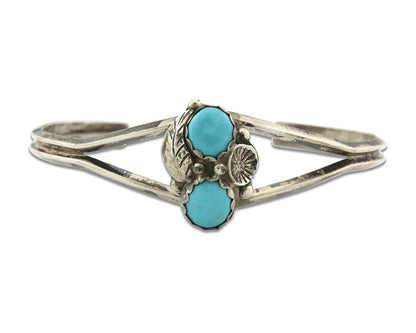 Vintage Navajo Bracelet 925 Silver Turquoise Tranditional Handmade Signed K