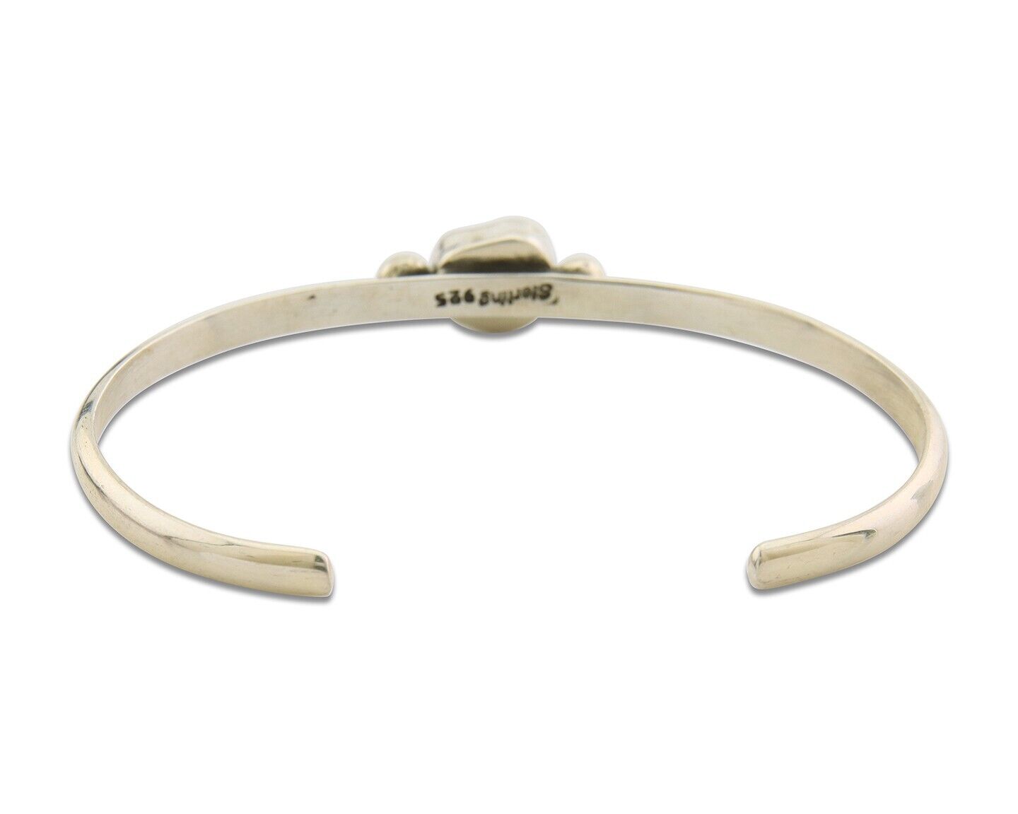 Navajo Bracelet .925 Silver Natural Red Coral Cuff Native American Artist C.80's