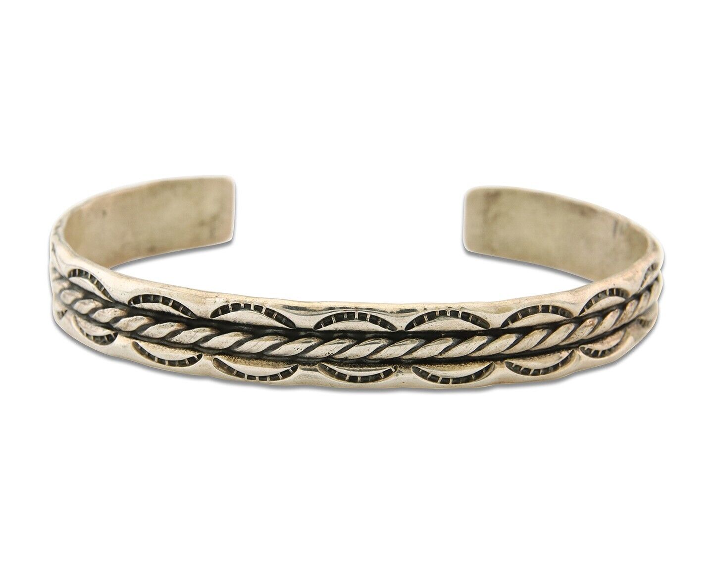 Men Navajo Bracelet 925 Silver Handmade Artist Signed C Montoya C.80s