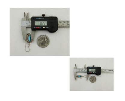 Navajo Hand Stamped Earrings 925 Silver Natural Turquoise Native Artist C.80's