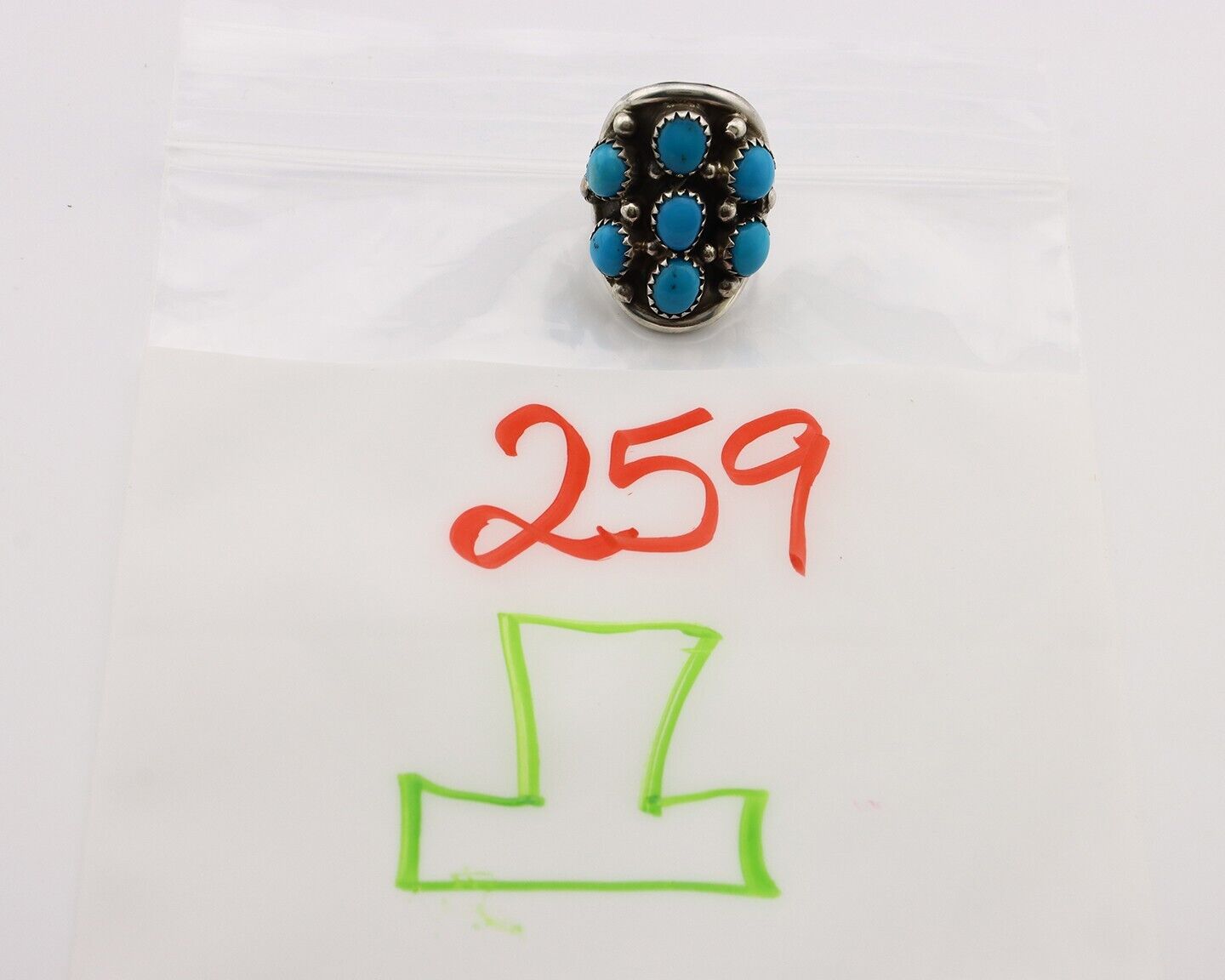 Navajo Ring 925 Silver Natural Blue Turquoise Signed Phillip Zachary Artist C80s