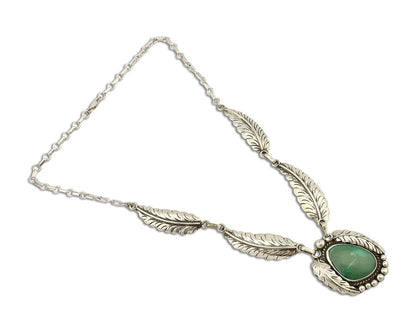 Navajo Necklace 925 Silver Turquoise & Coral Artist Signed C Montoya C.2008