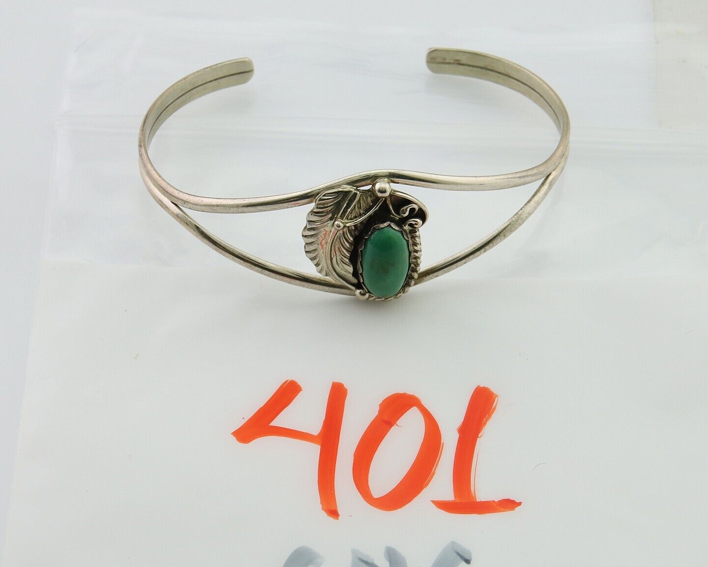 Navajo Bracelet 925 Silver Turquoise Cuff Artist Signed BB C.80's