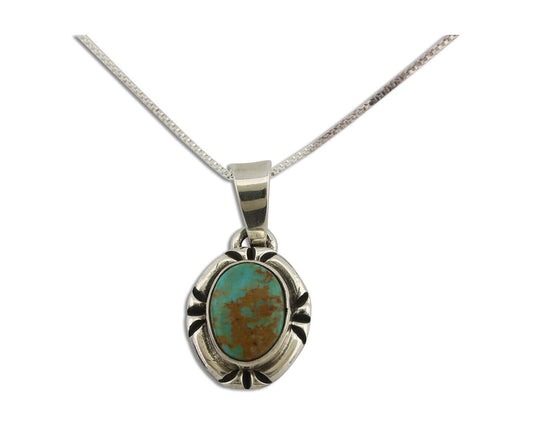 Navajo Necklace 925 Silver Arizona Turquoise Handmade Signed Gecko C.90's