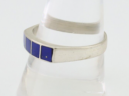 Navajo Handmade Ring 925 Silver Natural Lapis Lazuli Artist Signed SC C.80's
