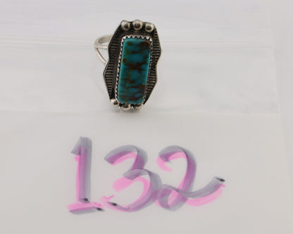 Navajo Ring 925 Silver Natural Blue Turquoise Artist Signed Doug Zachary C.80's