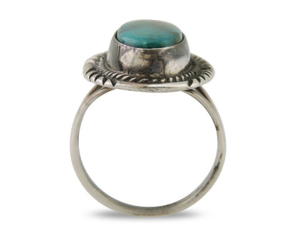 Navajo Ring 925 Silver Natural Turquoise Artist Signed Mike Begay C.80's