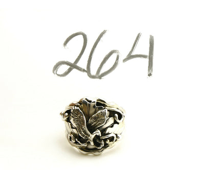 Navajo Eagle Ring .925 SOLID Silver & 12k GF Handmade Signed Artist S Circa 1980