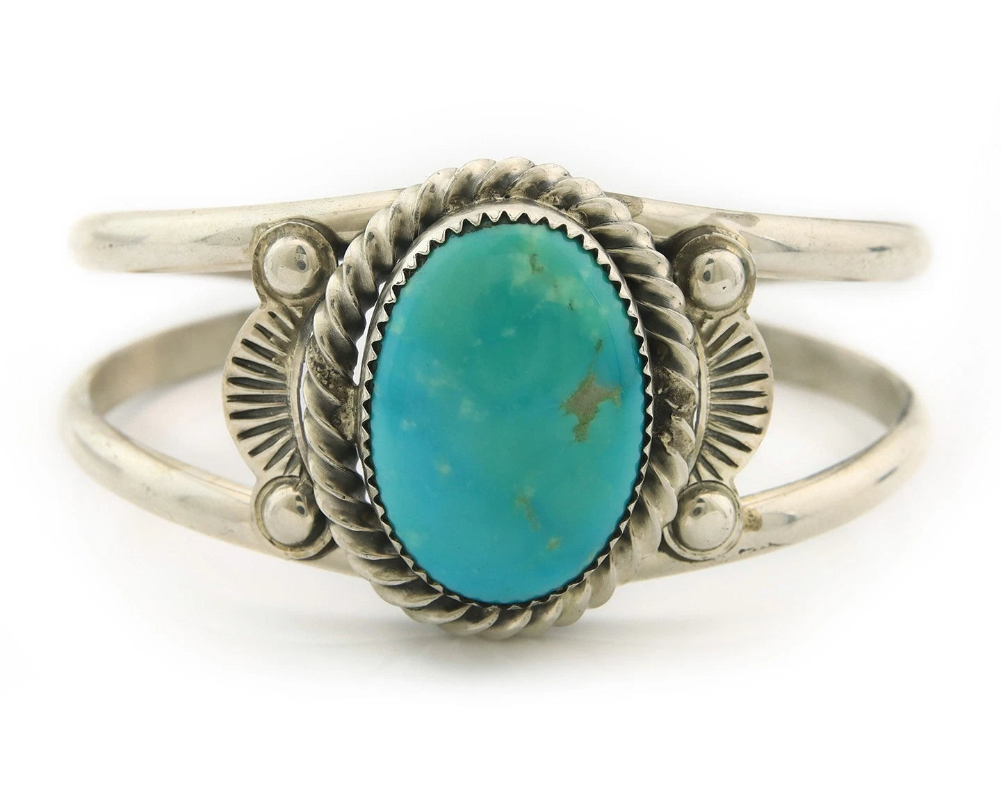 Navajo Cuff Bracelet Sterling Silver Turquoise Native Artist Signed Randy Boyd