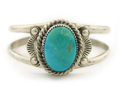 Navajo Cuff Bracelet Sterling Silver Turquoise Native Artist Signed Randy Boyd