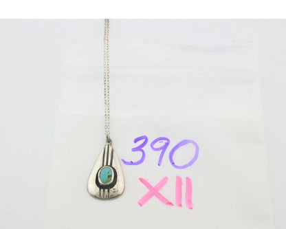 Navajo Necklace Sterling Silver Natural Blue Turquoise Vintage